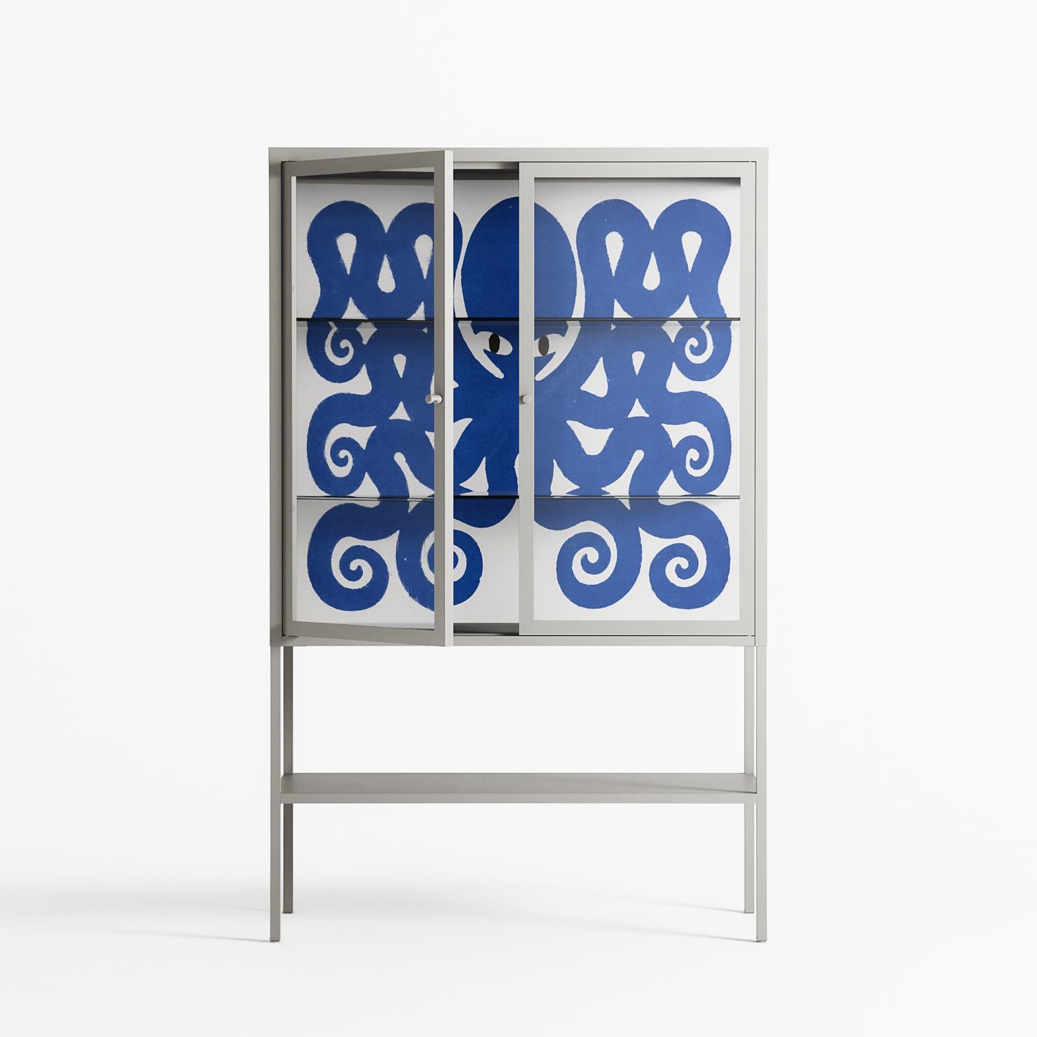 Everything is Confusing - Loft Cabinet - Alexander Khabbazi - Chalk - Clear glass