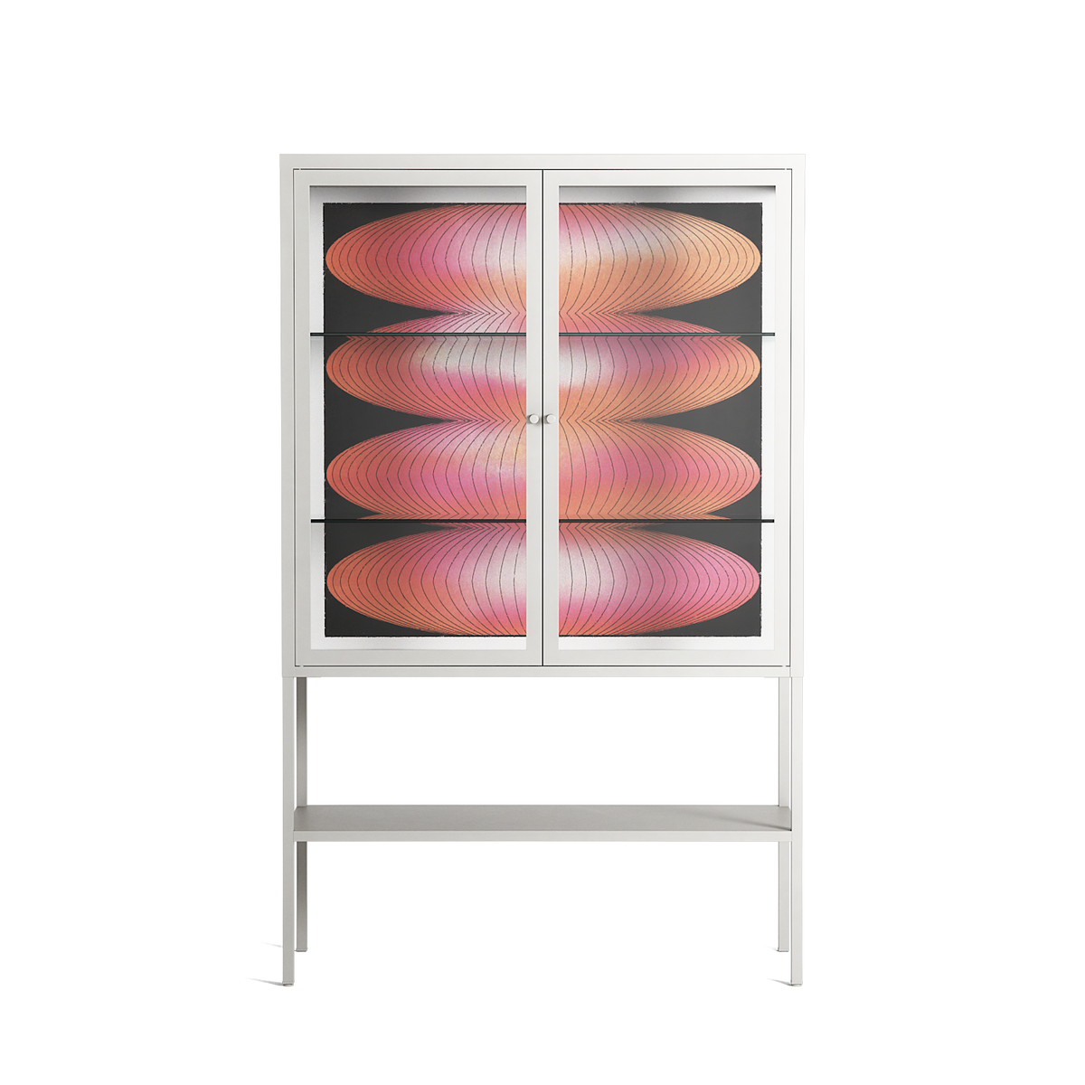 Repeating - Loft Cabinet - Alexander Khabbazi - Chalk - Clear glass