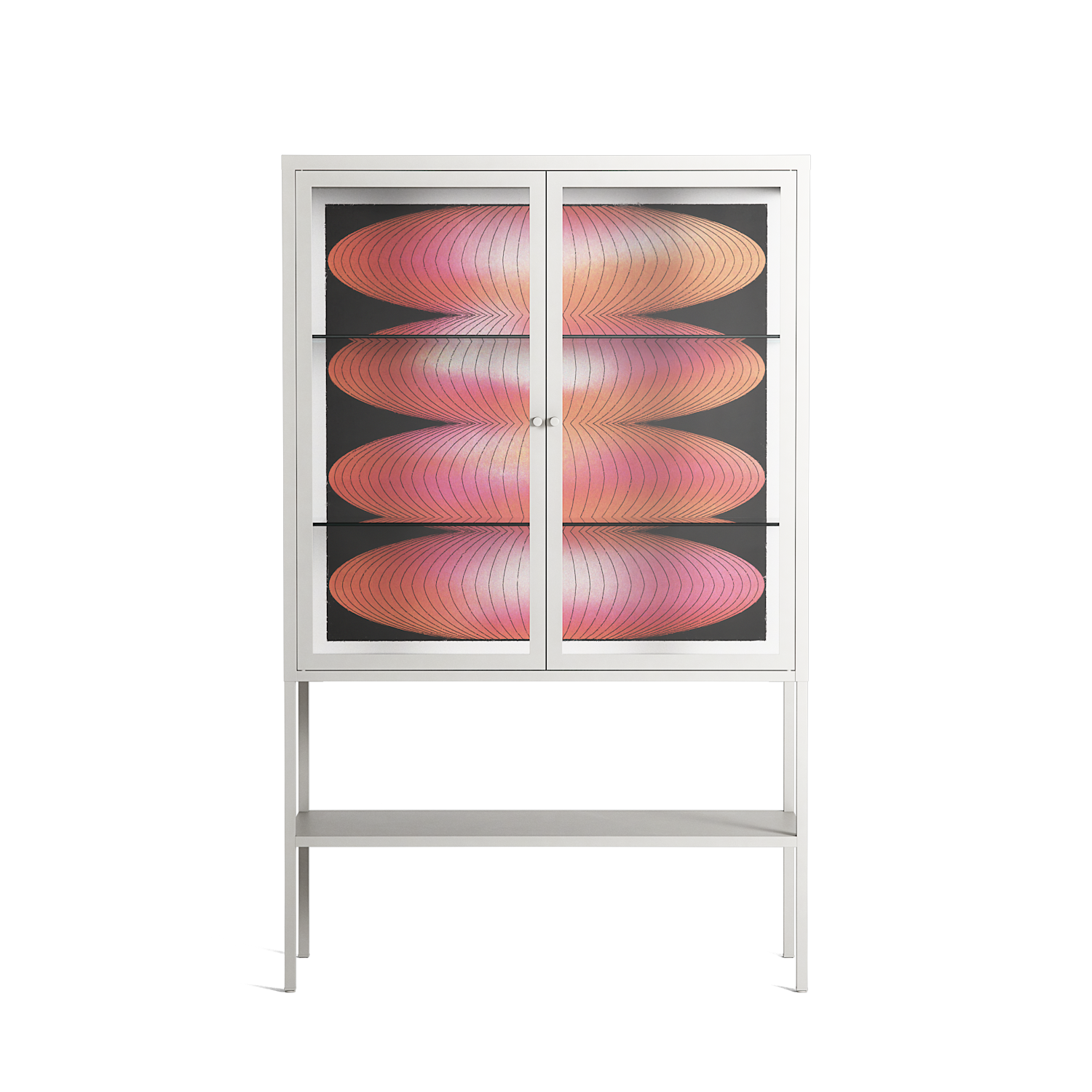 Repeating - Loft Cabinet - Alexander Khabbazi - Chalk - Clear glass