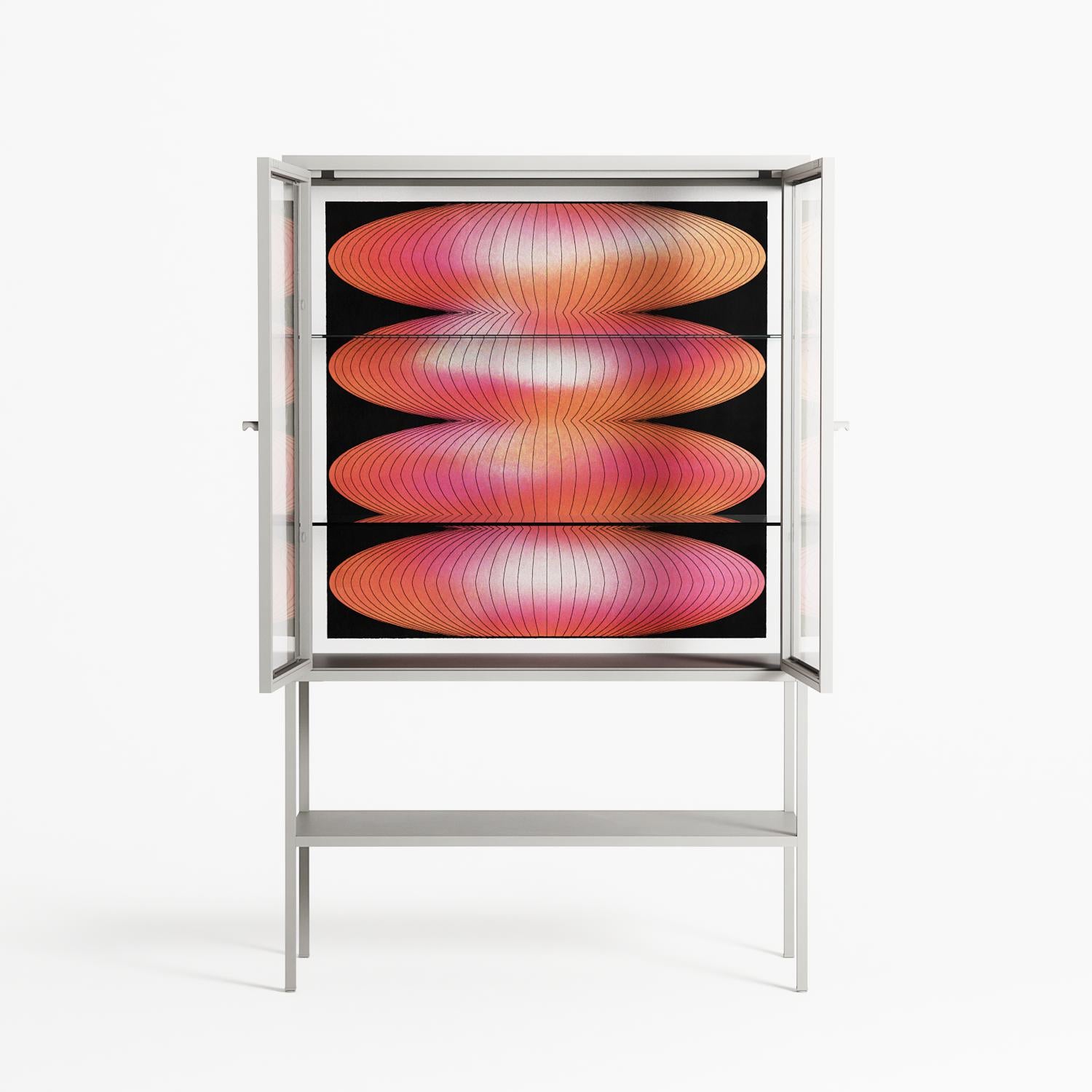 Repeating - Loft Cabinet - Alexander Khabbazi - Chalk - Clear glass