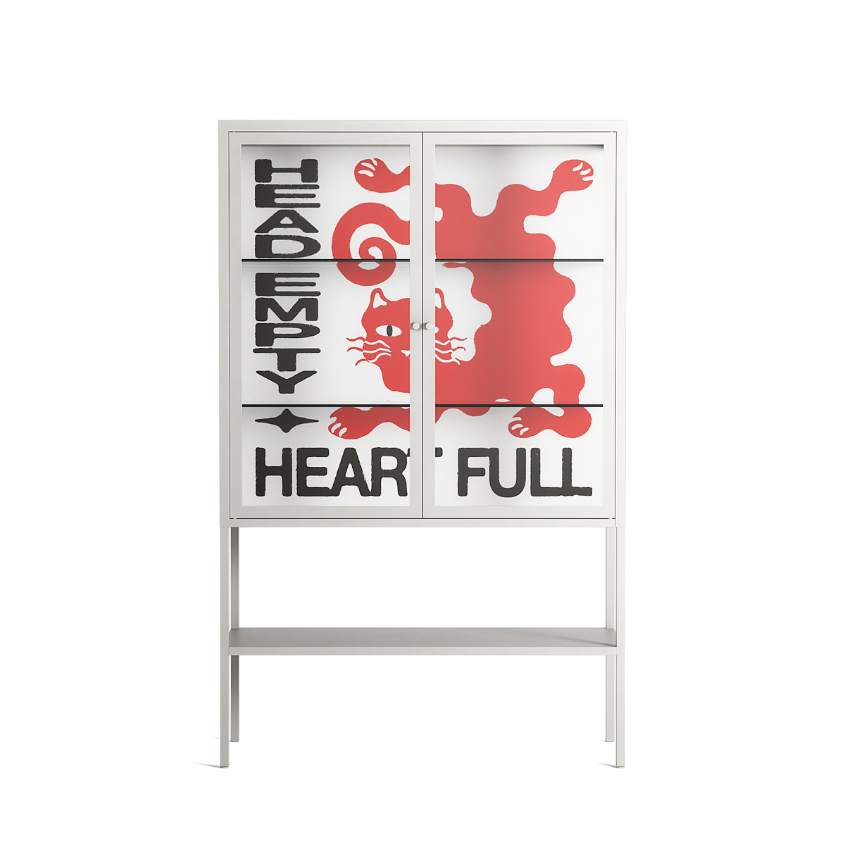 Heart Full- Loft Cabinet - Alexander Khabbazi - Chalk - Clear glass