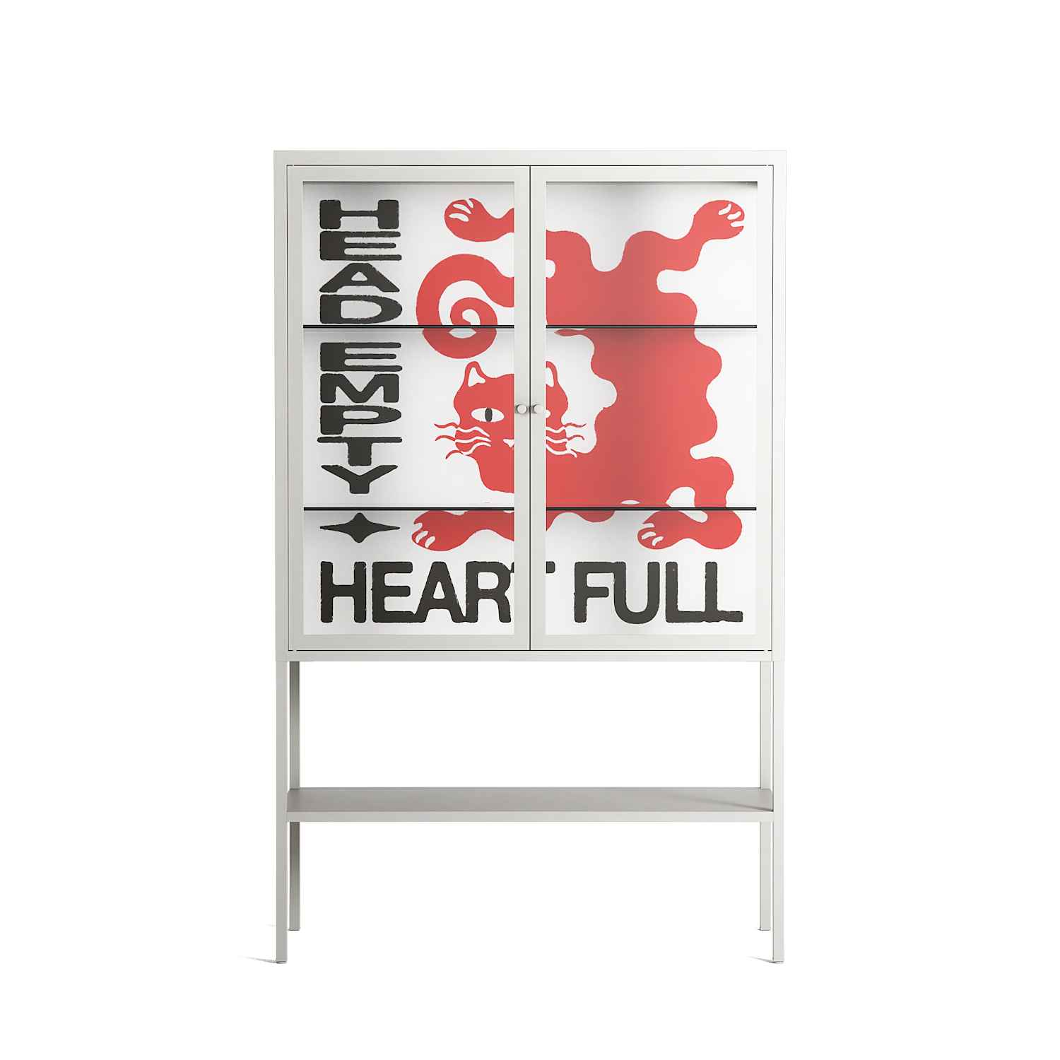 Heart Full- Loft Cabinet - Alexander Khabbazi - Chalk - Clear glass
