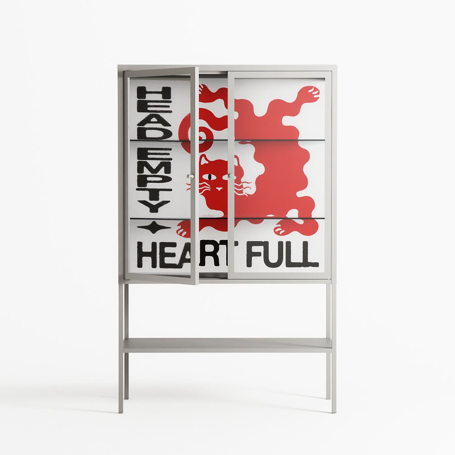 Heart Full- Loft Cabinet - Alexander Khabbazi - Chalk - Clear glass