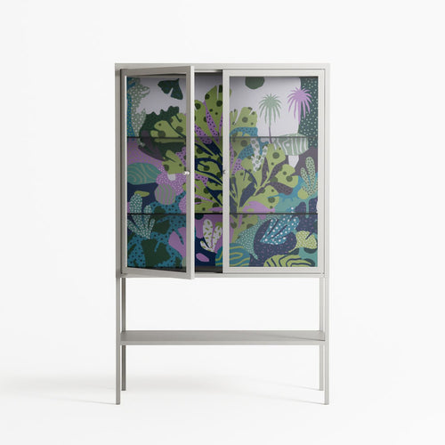 A Bridge Across Time 2 - Loft Cabinet - Nick Liefhebber - Chalk - Clear glass