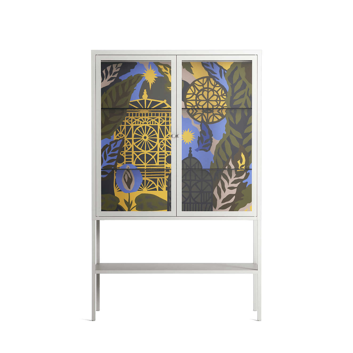 The Towering Hall Full Of Light 2 - Loft Cabinet - Nick Liefhebber - Chalk - Clear glass