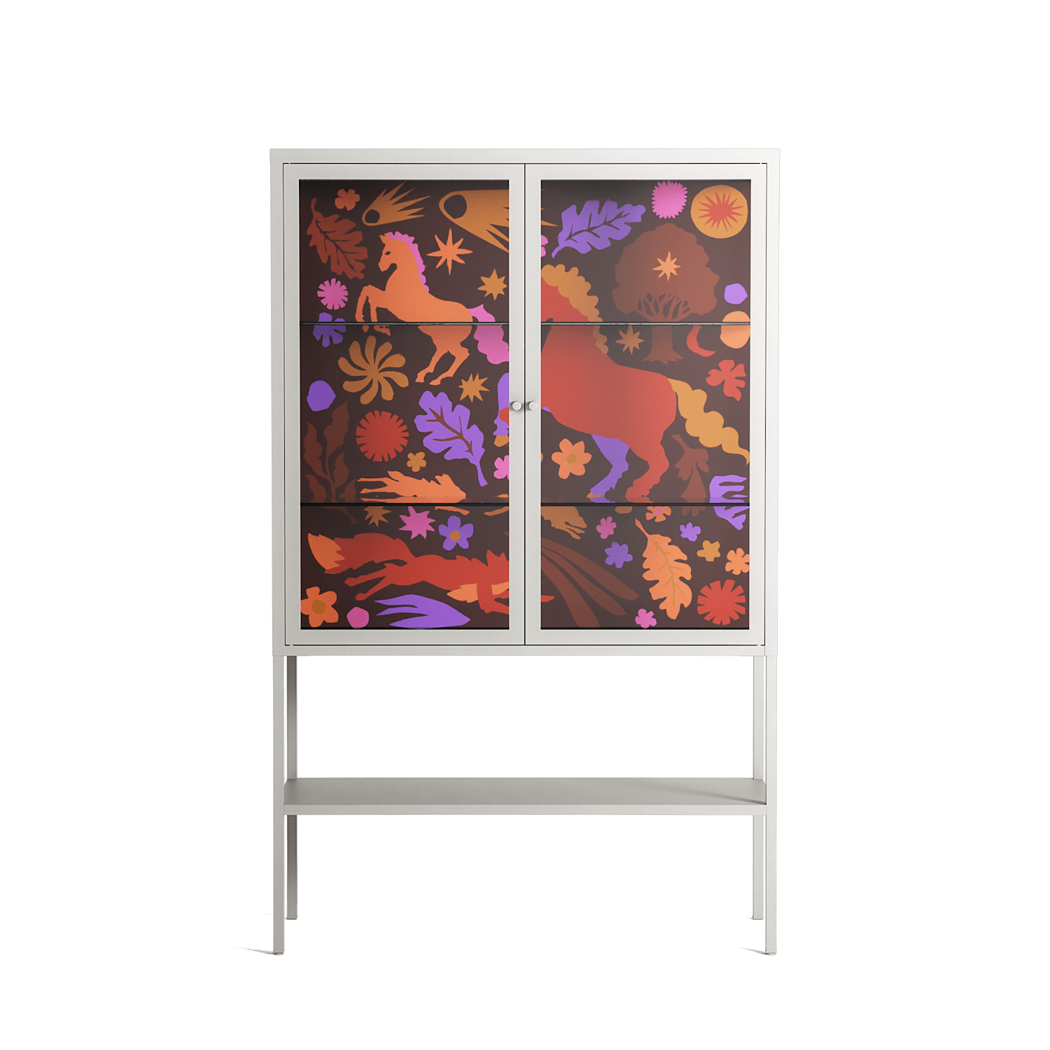 The Secret Herb Garden In The Forest 2 - Loft Cabinet - Nick Liefhebber - Chalk - Clear glass