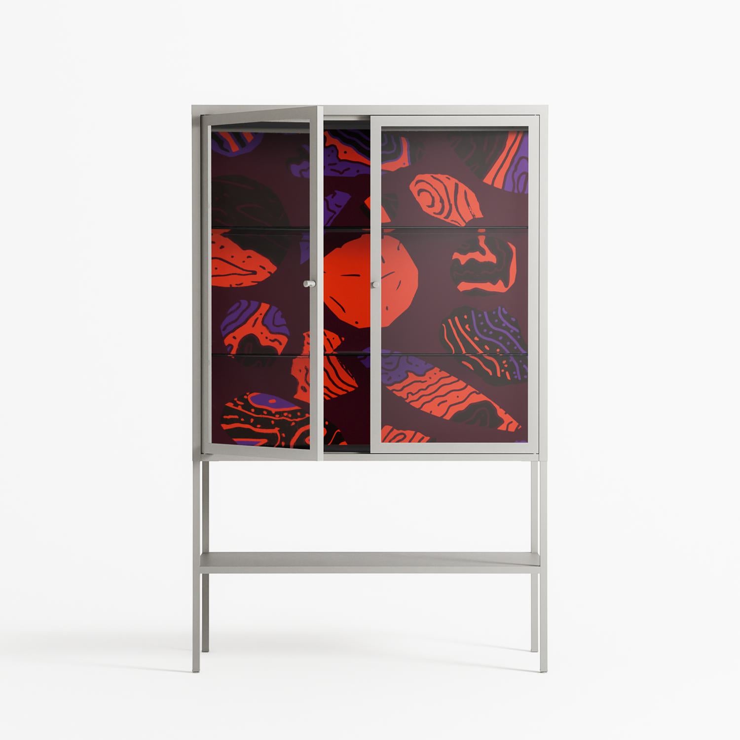 Pebbles 3 - Loft Cabinet - Nick Liefhebber - Chalk - Clear glass