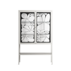 White Flowers - Loft Cabinet - Konrad Blaszczyk - Chalk - Clear glass