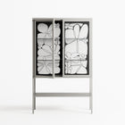 White Flowers - Loft Cabinet - Konrad Blaszczyk - Chalk - Clear glass