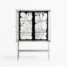 White Flowers - Loft Cabinet - Konrad Blaszczyk - Chalk - Clear glass
