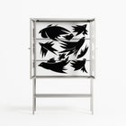 Black Birds - Loft Cabinet - Konrad Blaszczyk - Chalk - Clear glass