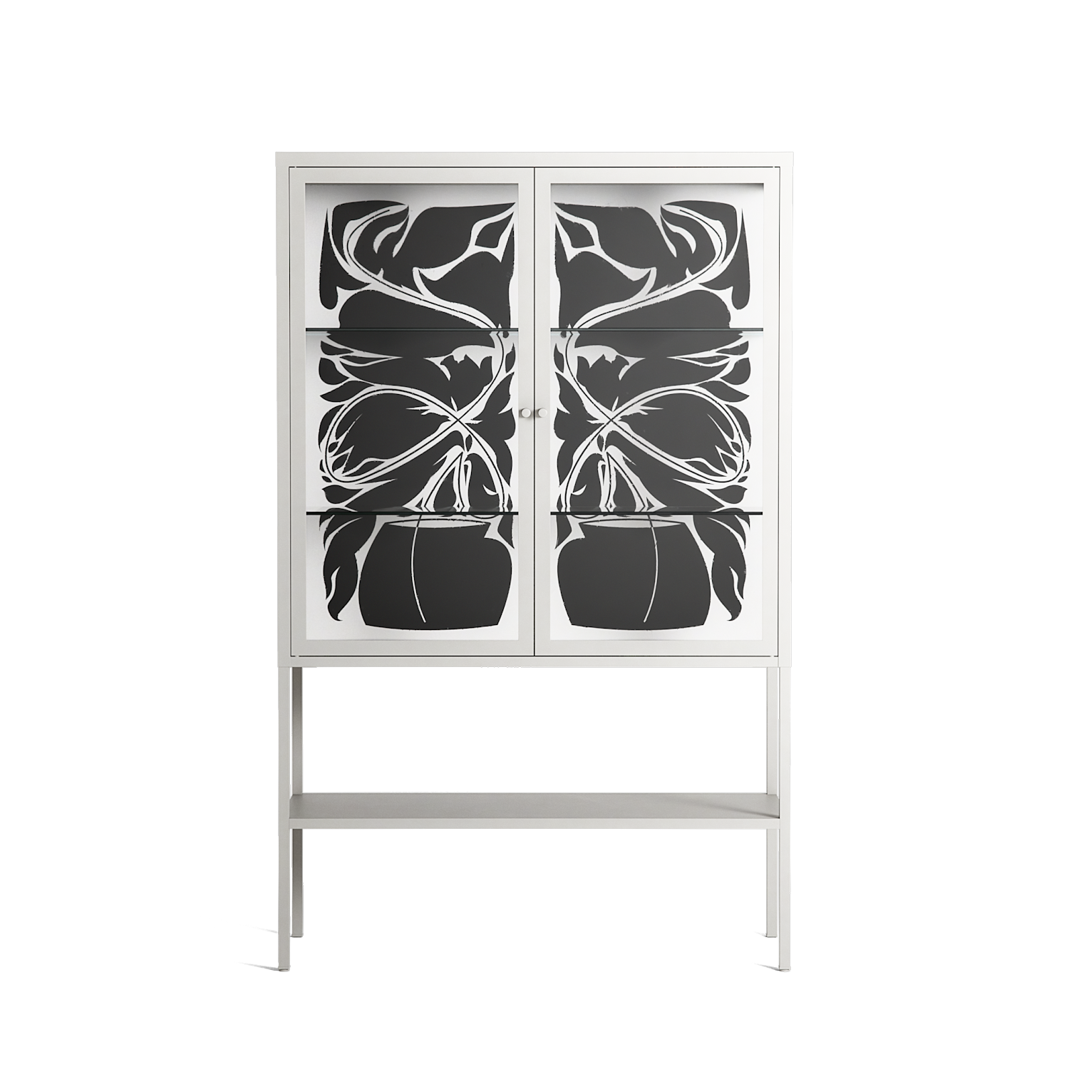 Black Potted Plant - Loft Cabinet - Konrad Blaszczyk - Chalk - Clear glass