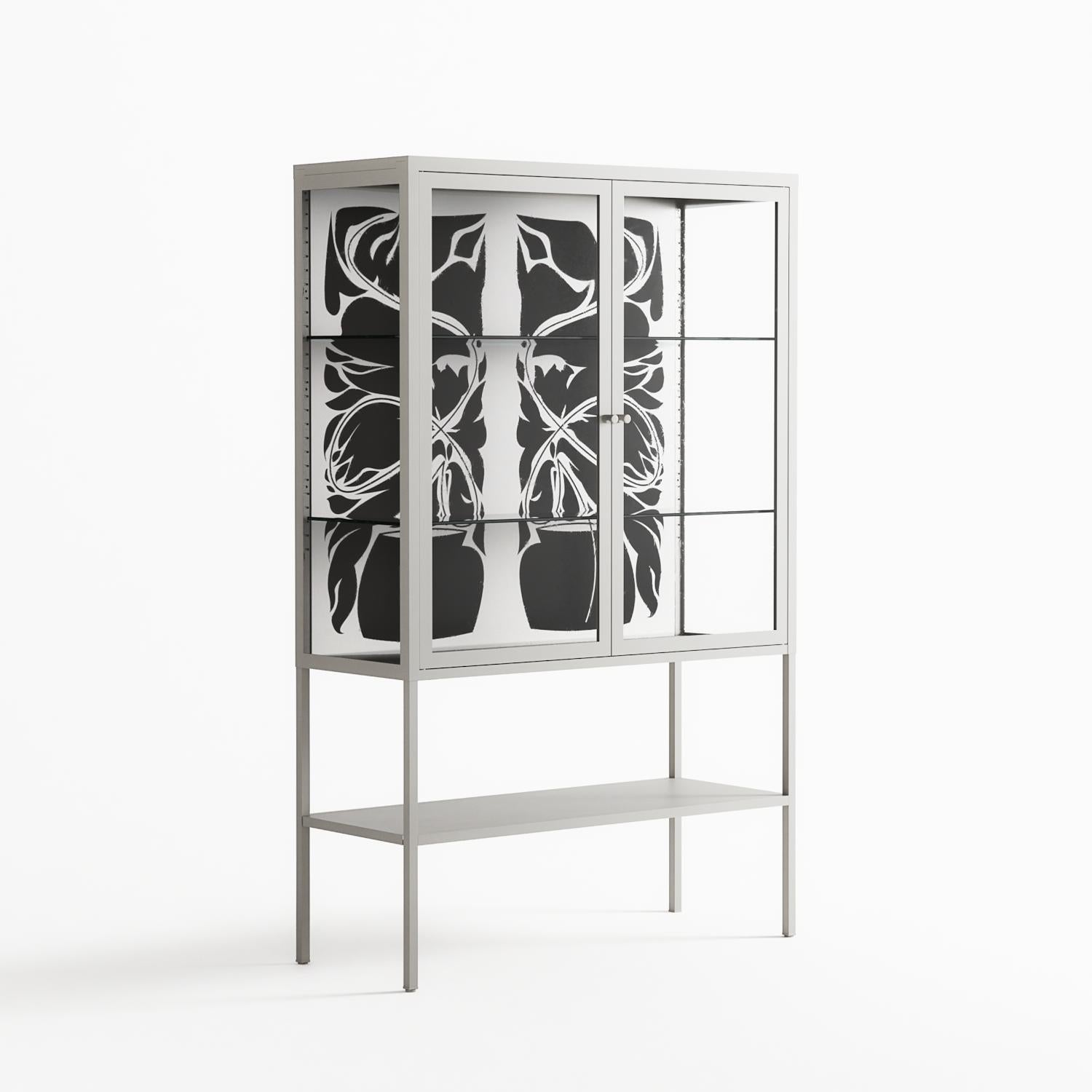 Black Potted Plant - Loft Cabinet - Konrad Blaszczyk - Chalk - Clear glass