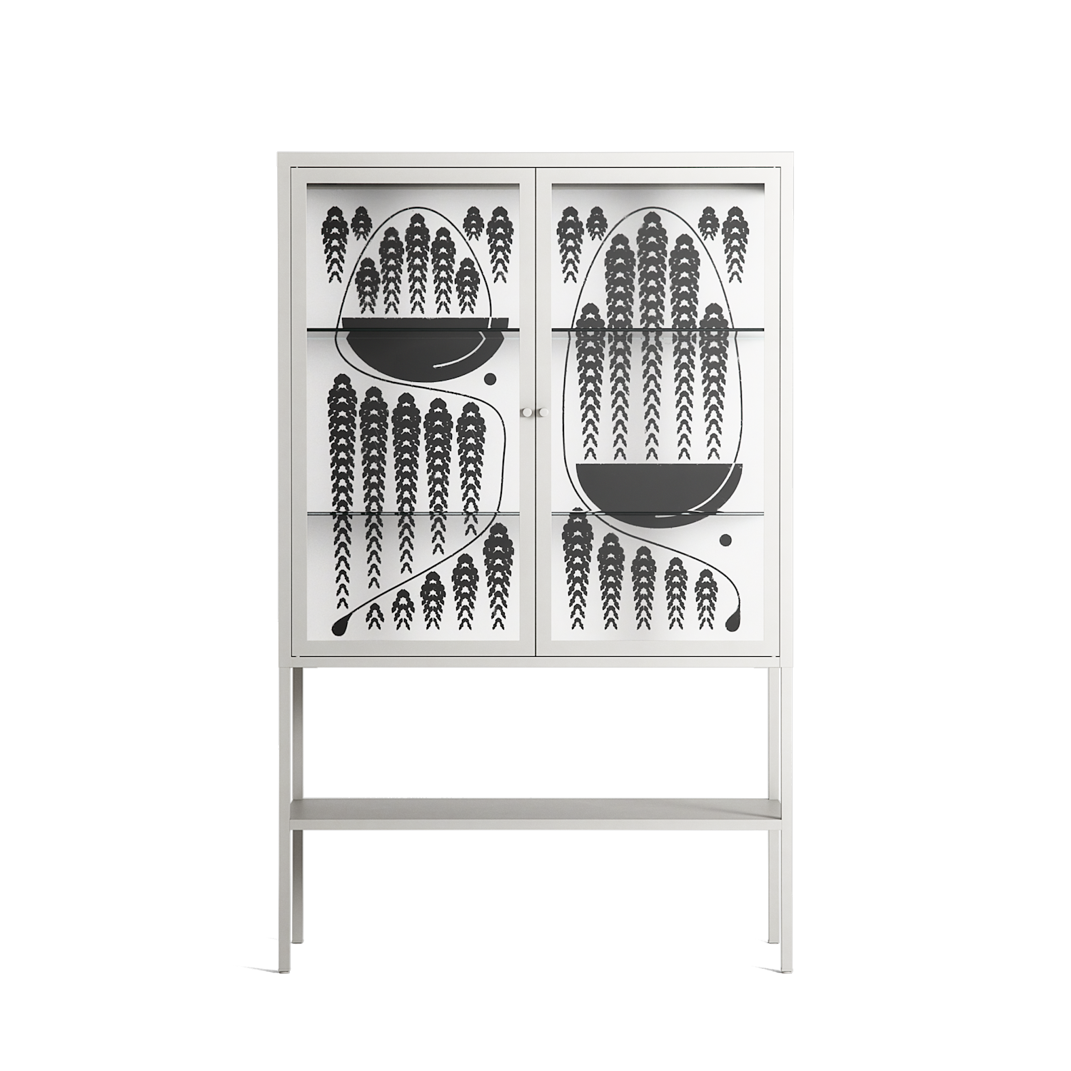 Black Fern - Loft Cabinet - Konrad Blaszczyk - Chalk - Clear glass