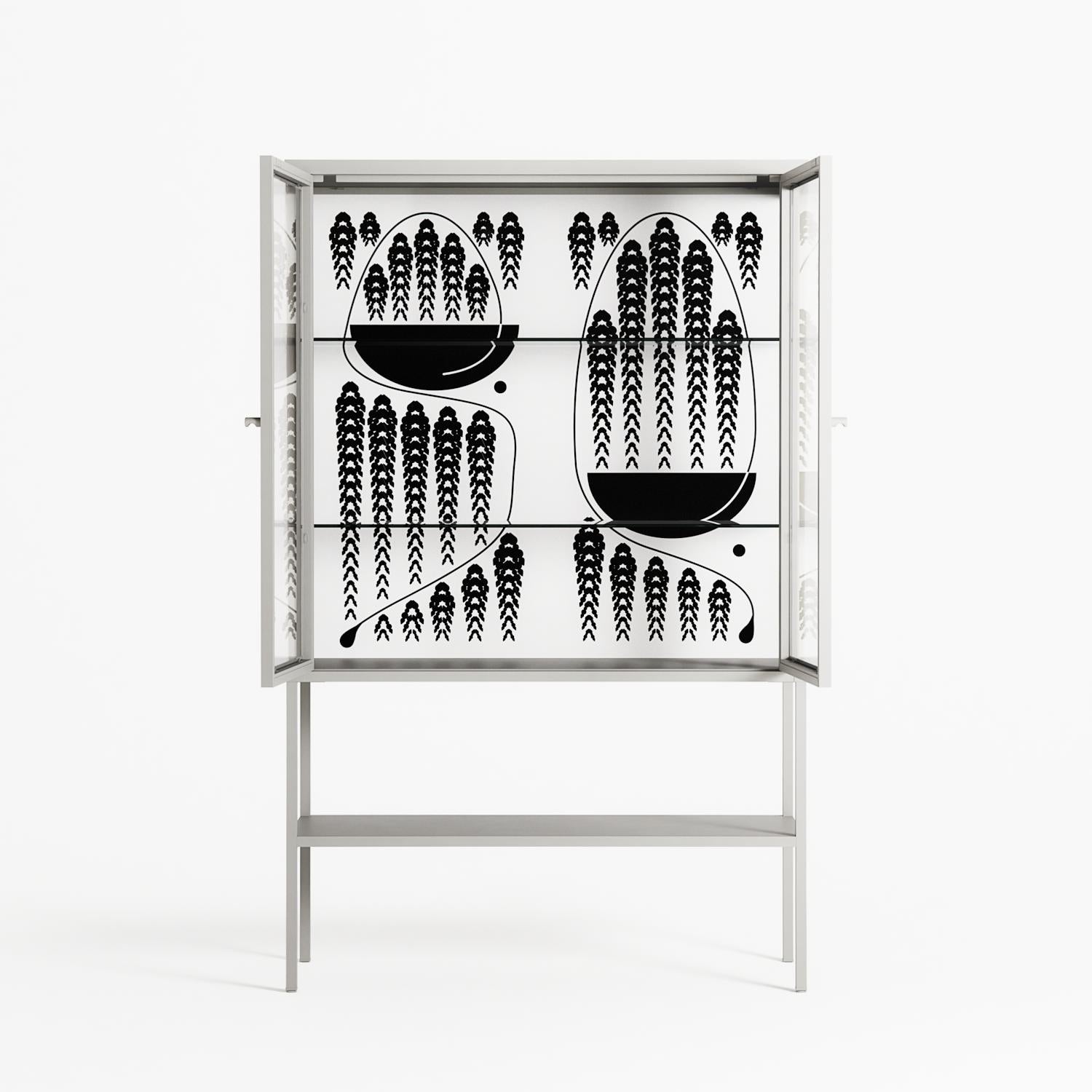 Black Fern - Loft Cabinet - Konrad Blaszczyk - Chalk - Clear glass