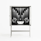 White Fern - Loft Cabinet - Konrad Blaszczyk - Chalk - Clear glass