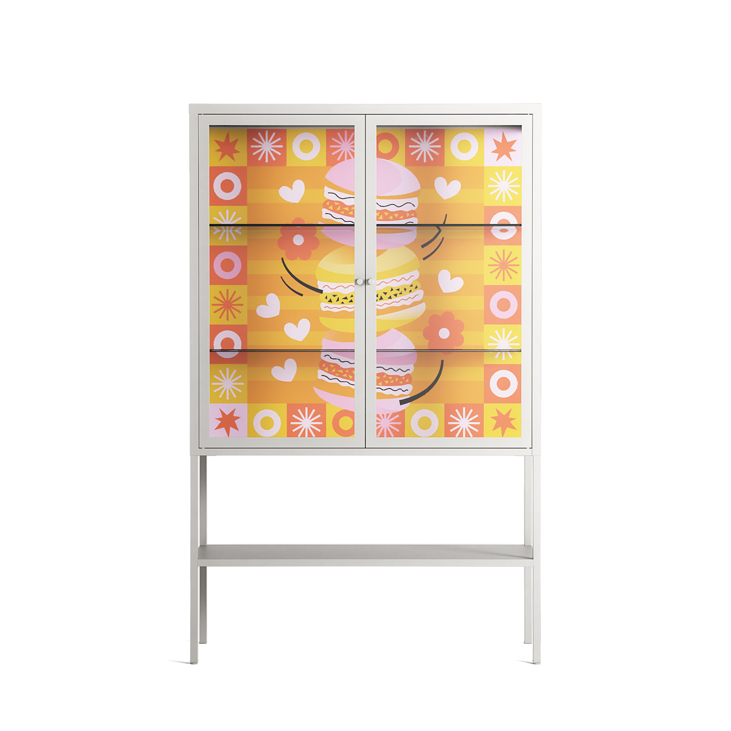 Cake - Loft Cabinet - Heather Zhou - Chalk - Clear glass