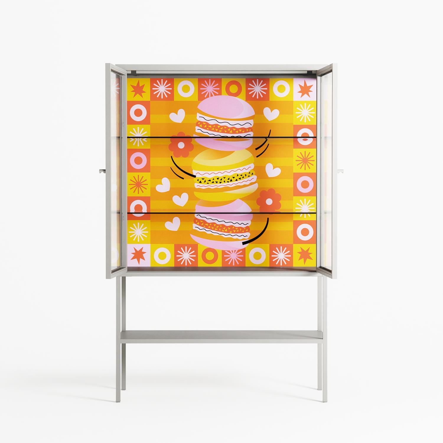Cake - Loft Cabinet - Heather Zhou - Chalk - Clear glass