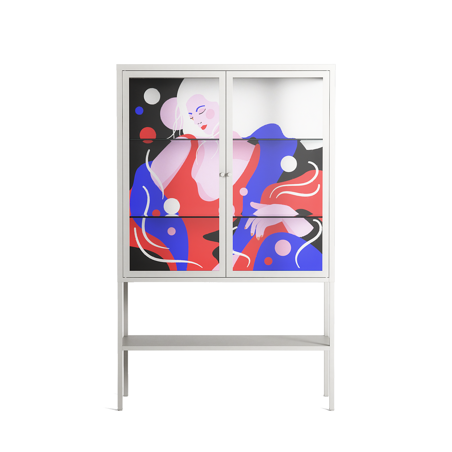 Dream - Loft Cabinet - Heather Zhou - Chalk - Clear glass