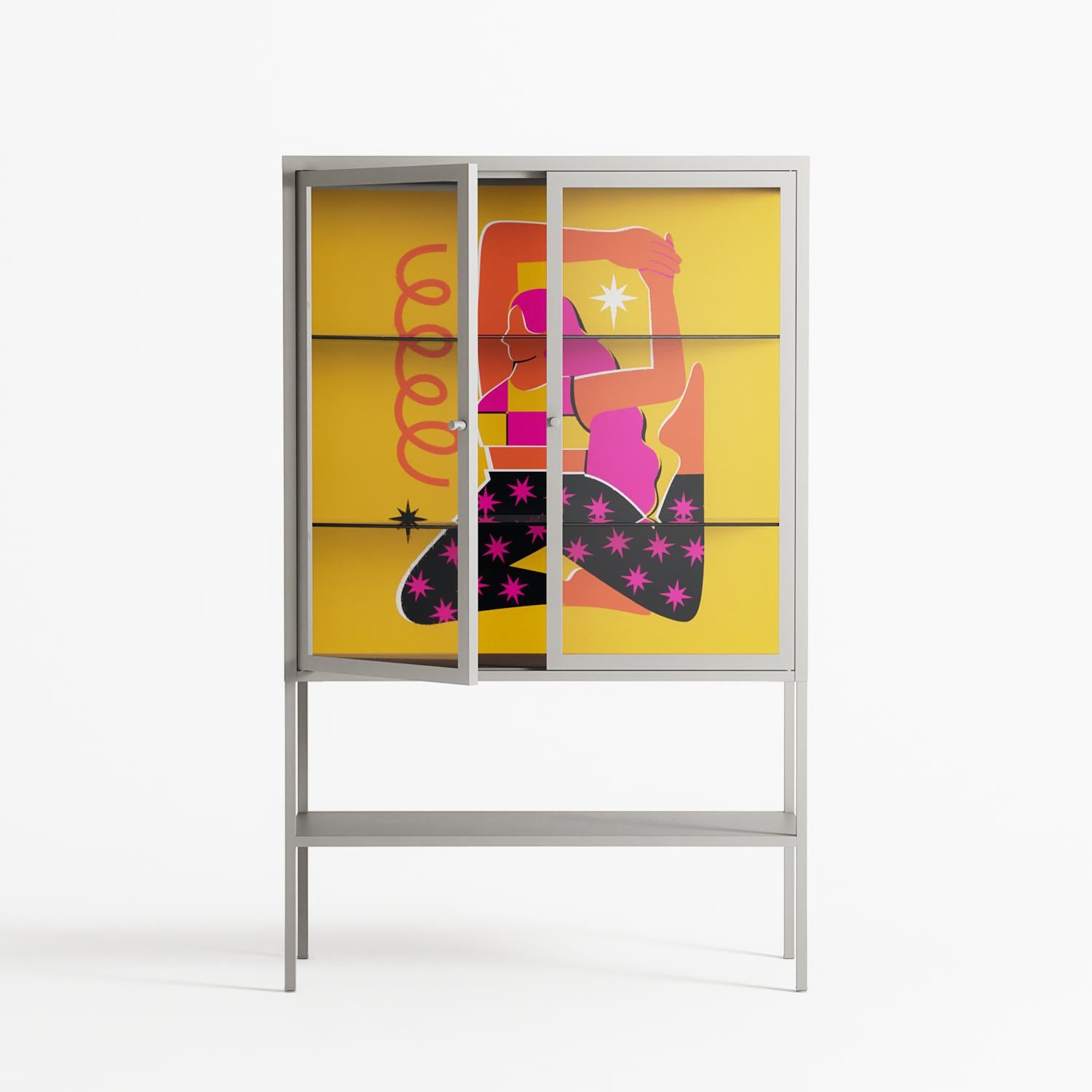 Yoga - Loft Cabinet - Heather Zhou - Chalk - Clear glass
