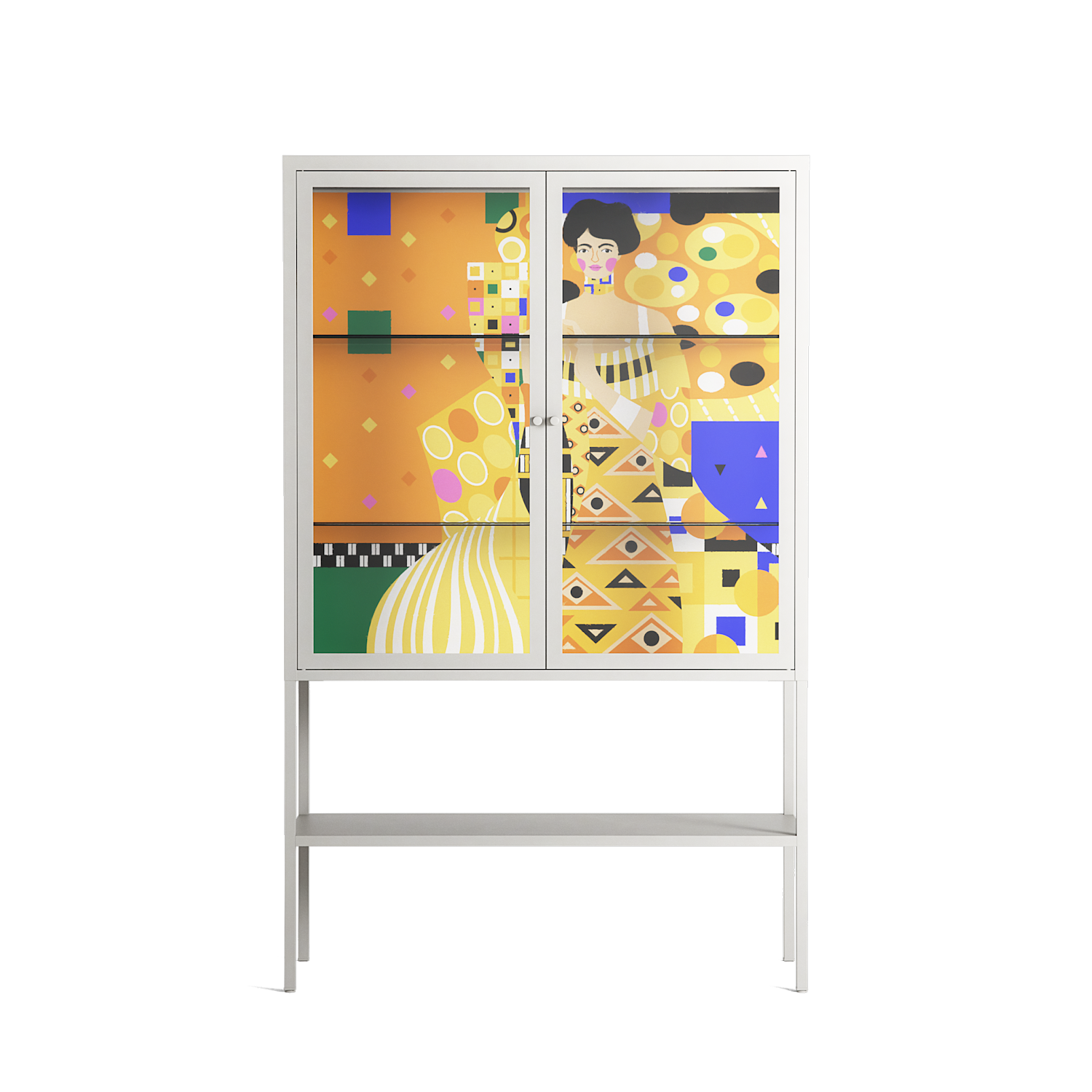 Klimt - Loft Cabinet - Heather Zhou - Chalk - Clear glass