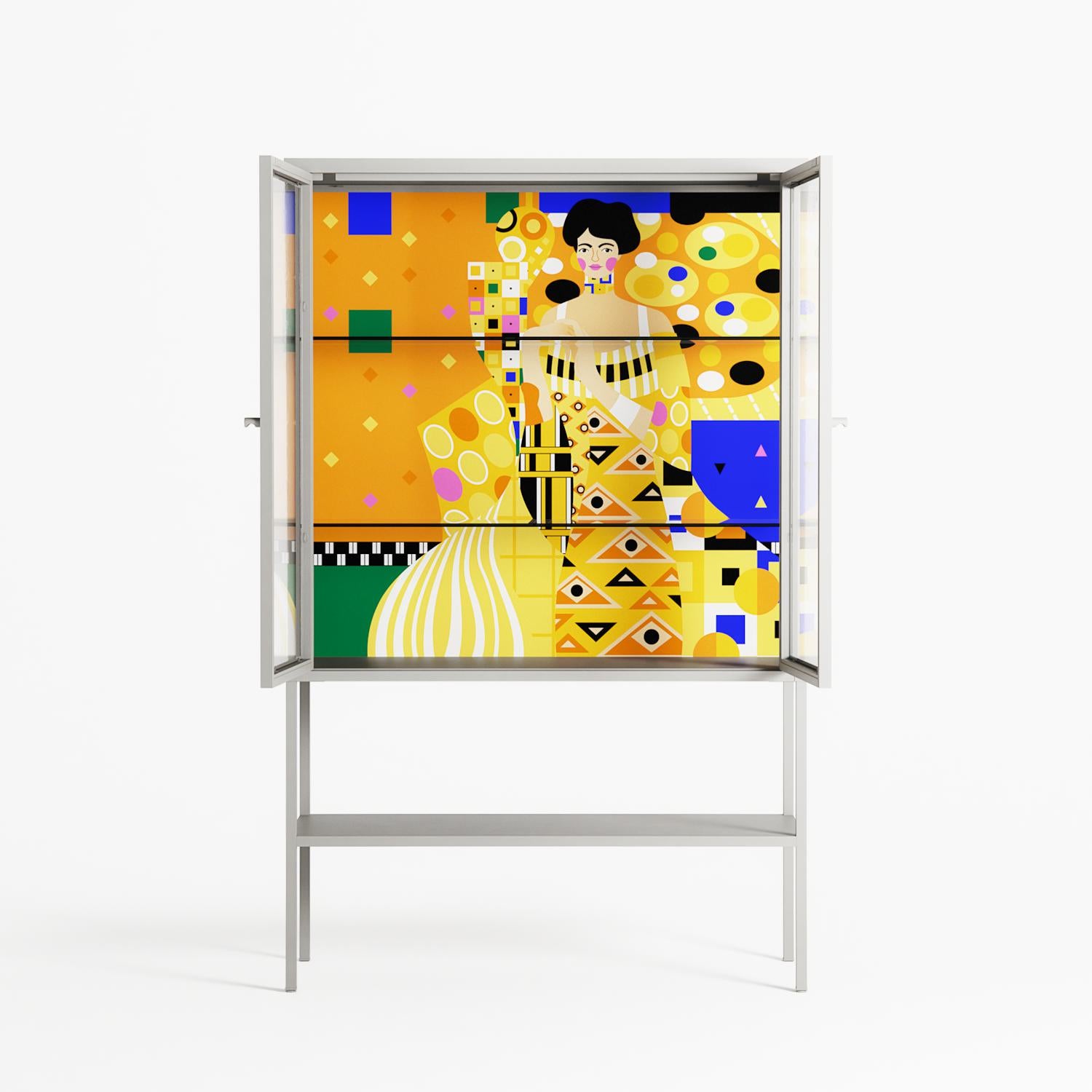 Klimt - Loft Cabinet - Heather Zhou - Chalk - Clear glass