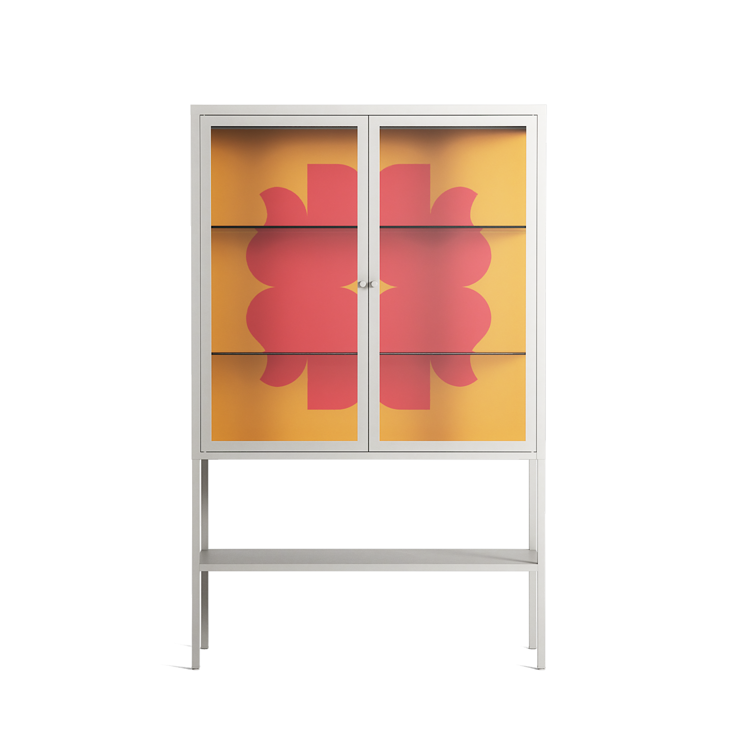 Phonix - Loft Cabinet - Linus Lohoff - Chalk - Clear glass