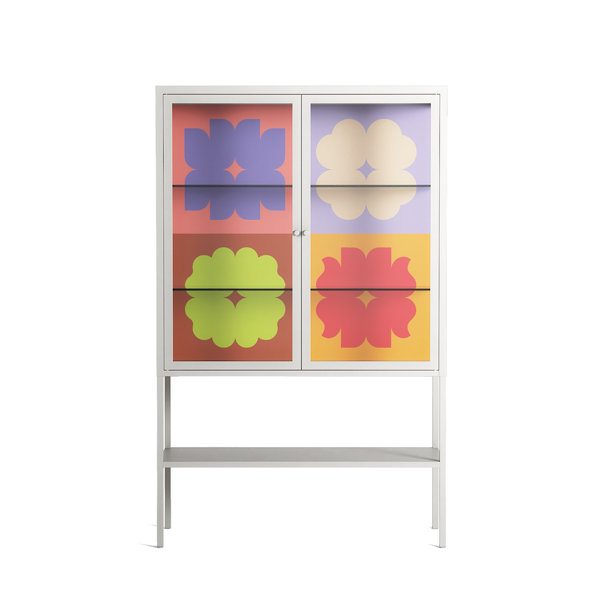 Flowers All - Loft Cabinet - Linus Lohoff - Chalk - Clear glass