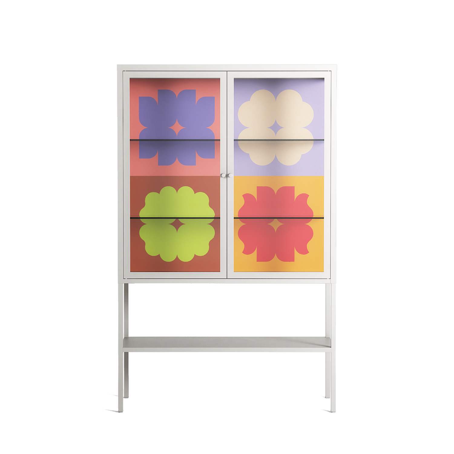 Flowers All - Loft Cabinet - Linus Lohoff - Chalk - Clear glass