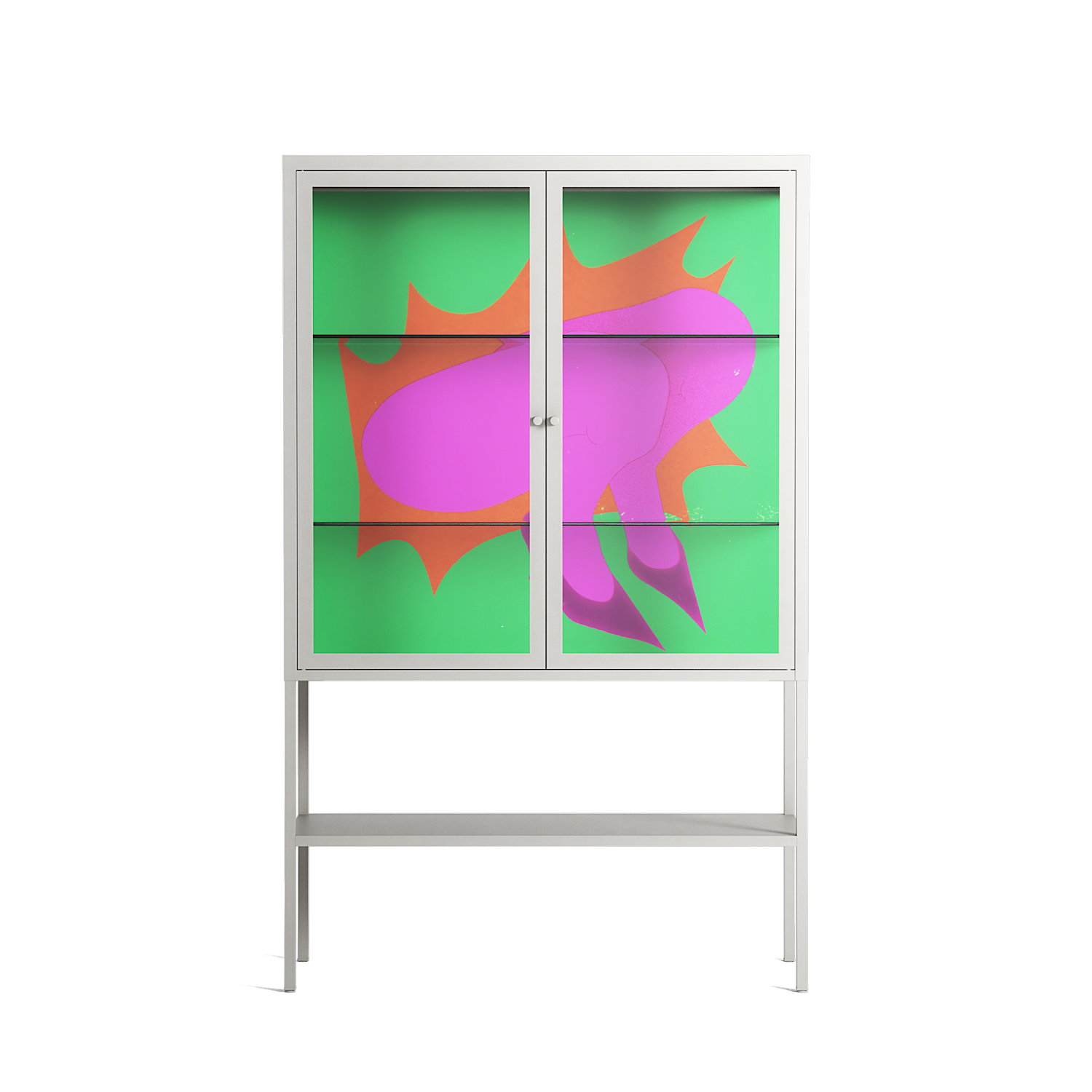 Sit This One Out - Loft Cabinet - Ciara Wade - Chalk - Clear glass