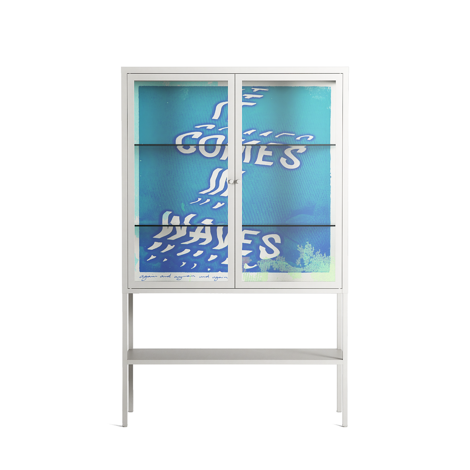 It Comes in Waves - Loft Cabinet - Ciara Wade - Chalk - Clear glass