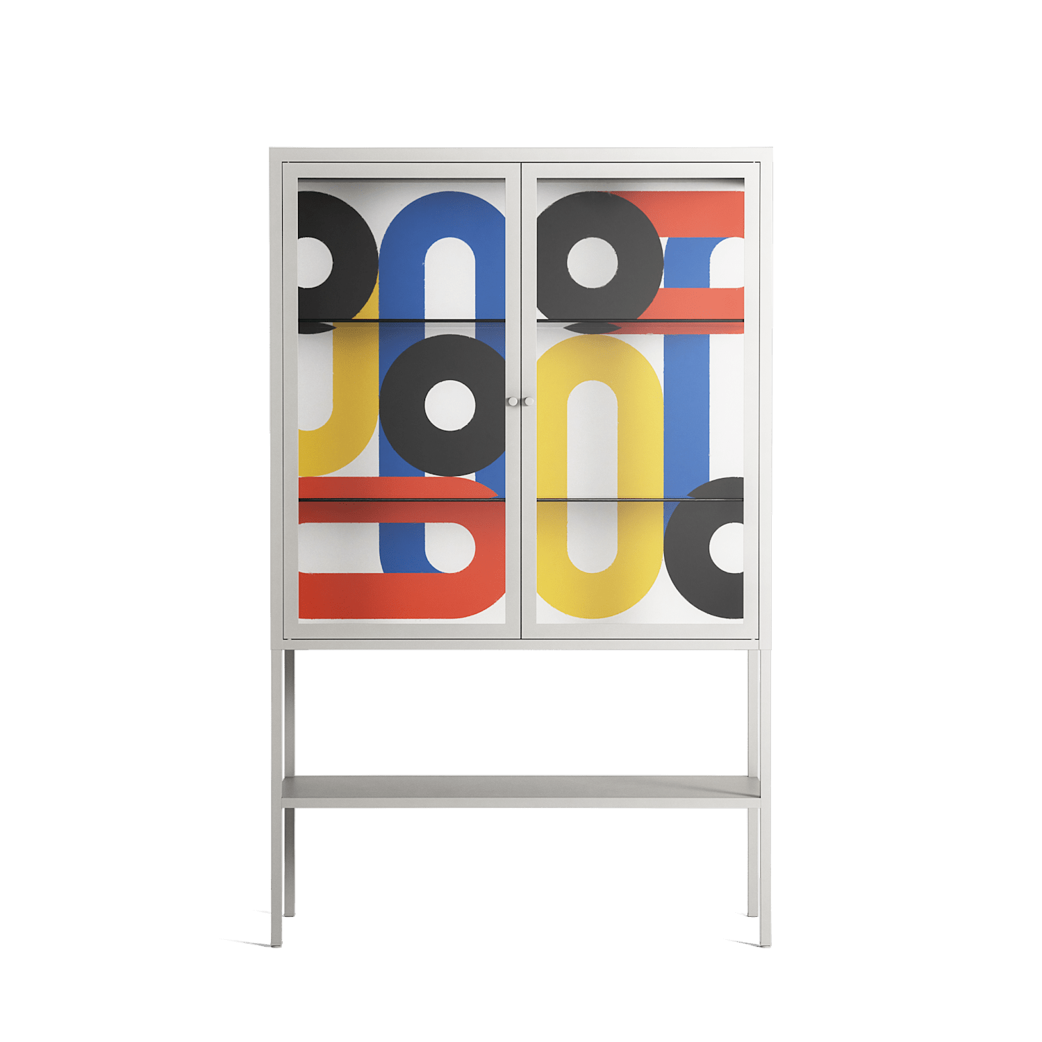 Arial - Loft Cabinet - Vratislav Pecka - Chalk - Clear glass