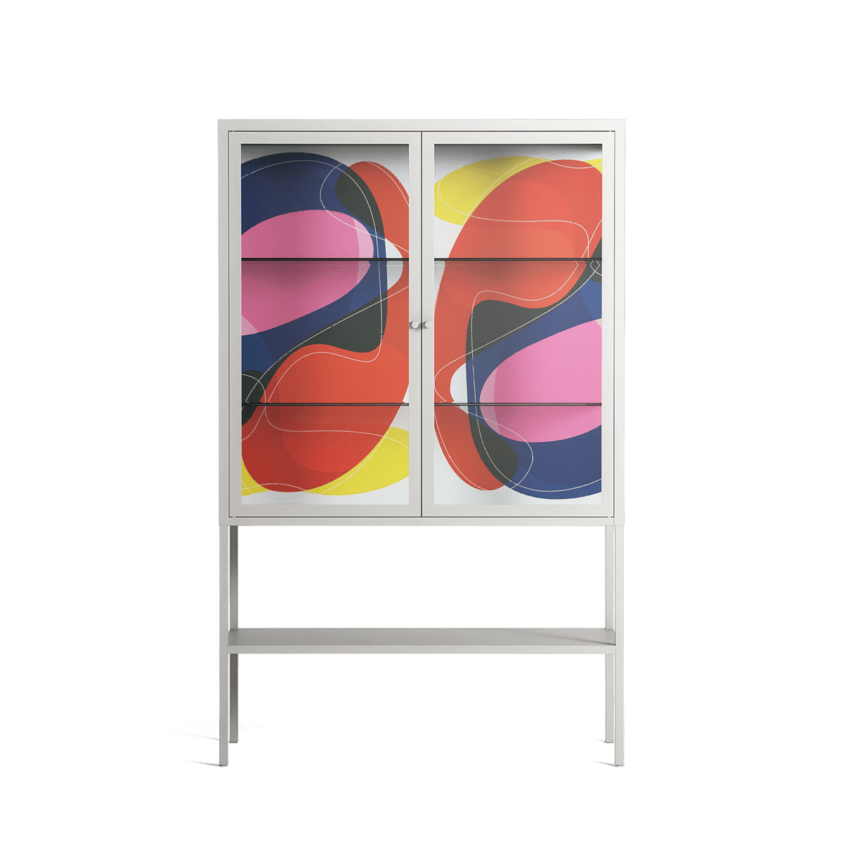 Blends - Loft Cabinet - Vratislav Pecka - Chalk - Clear glass