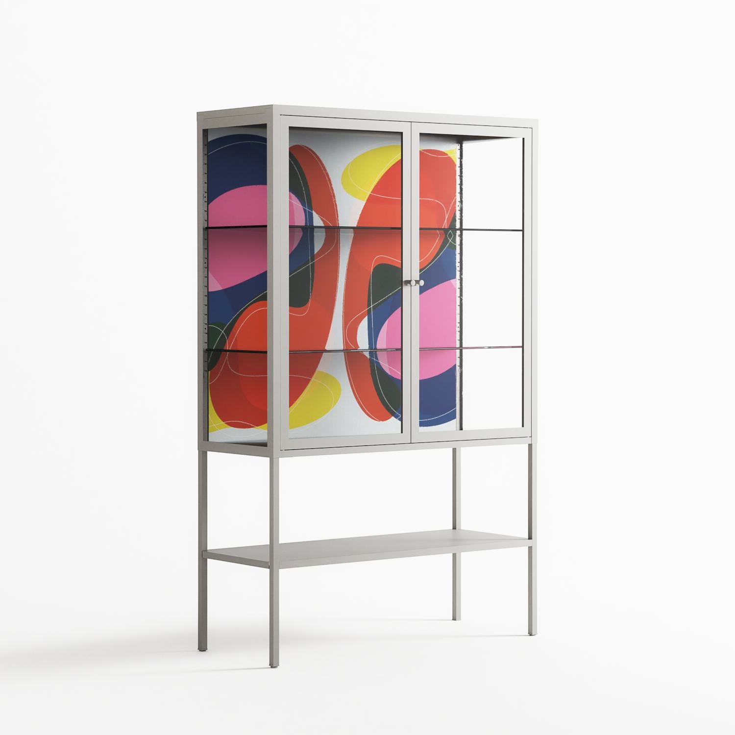 Blends - Loft Cabinet - Vratislav Pecka - Chalk - Clear glass
