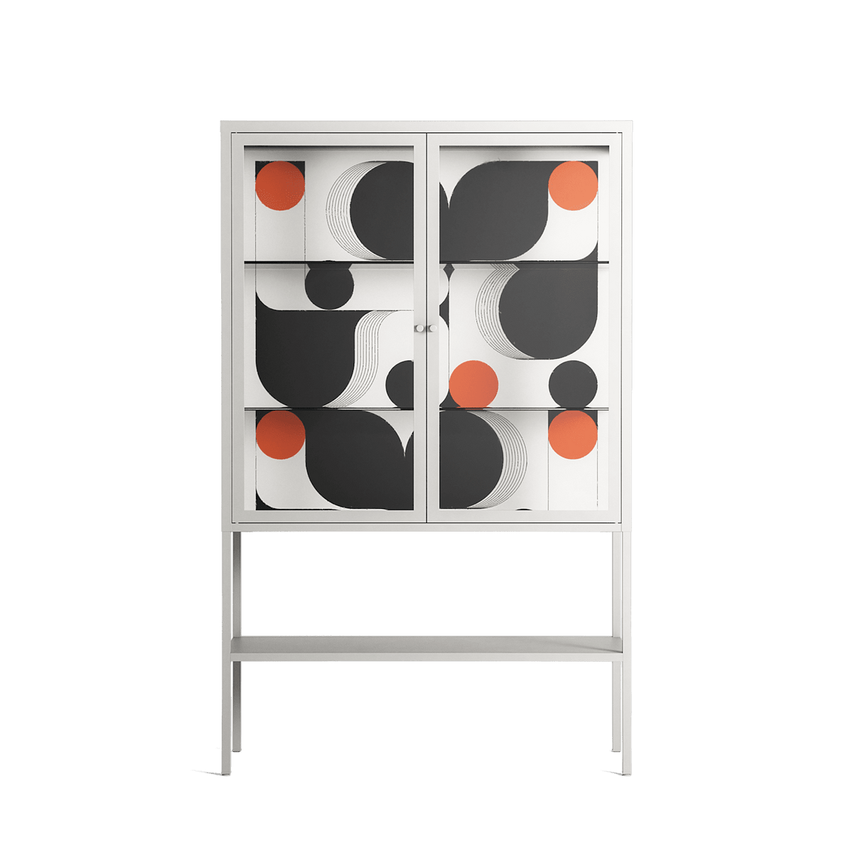 Conserto2 - Loft Cabinet - Vratislav Pecka - Chalk - Clear glass