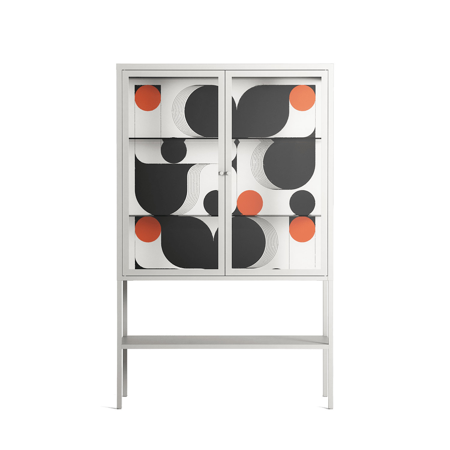 Conserto2 - Loft Cabinet - Vratislav Pecka - Chalk - Clear glass