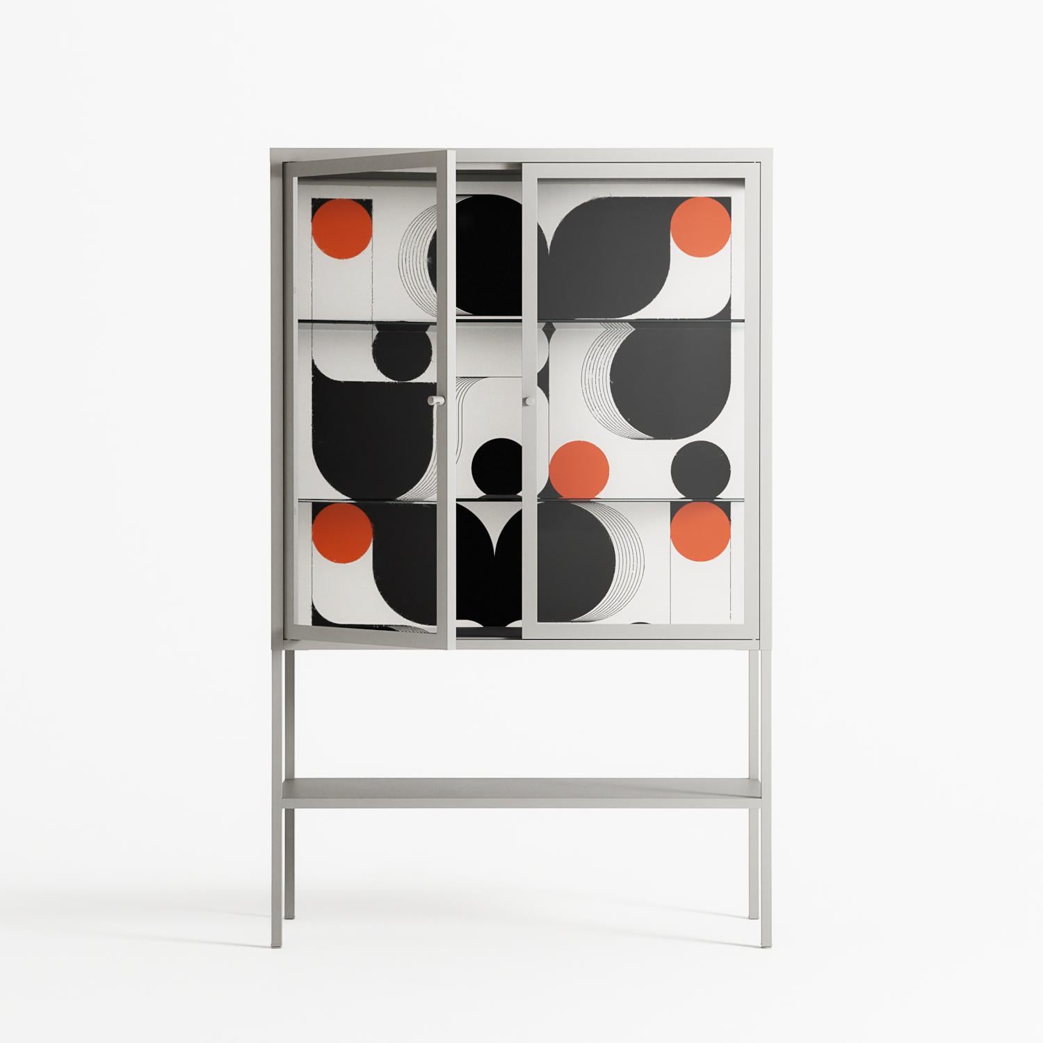Conserto2 - Loft Cabinet - Vratislav Pecka - Chalk - Clear glass