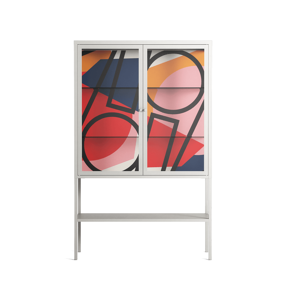 Fuerte - Loft Cabinet - Vratislav Pecka - Chalk - Clear glass