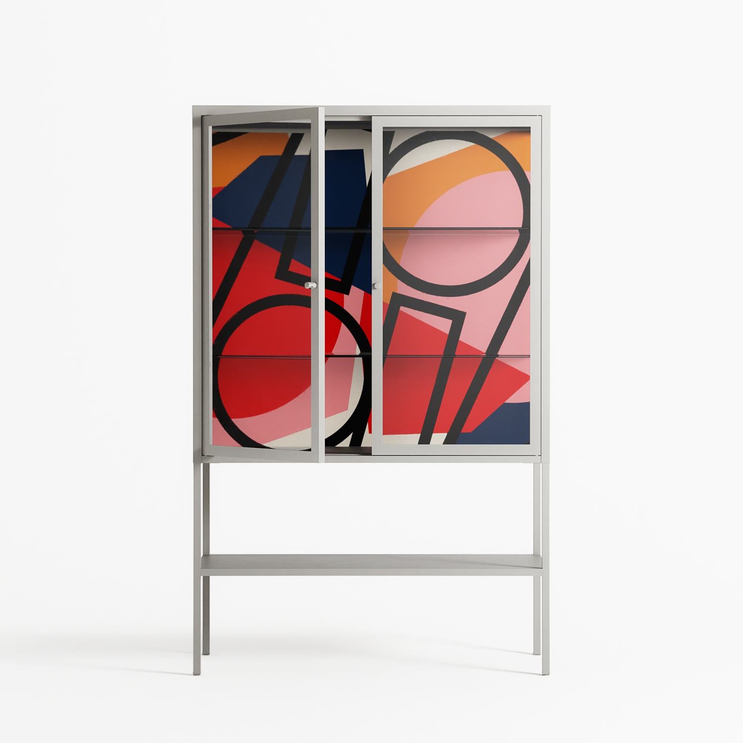 Fuerte - Loft Cabinet - Vratislav Pecka - Chalk - Clear glass