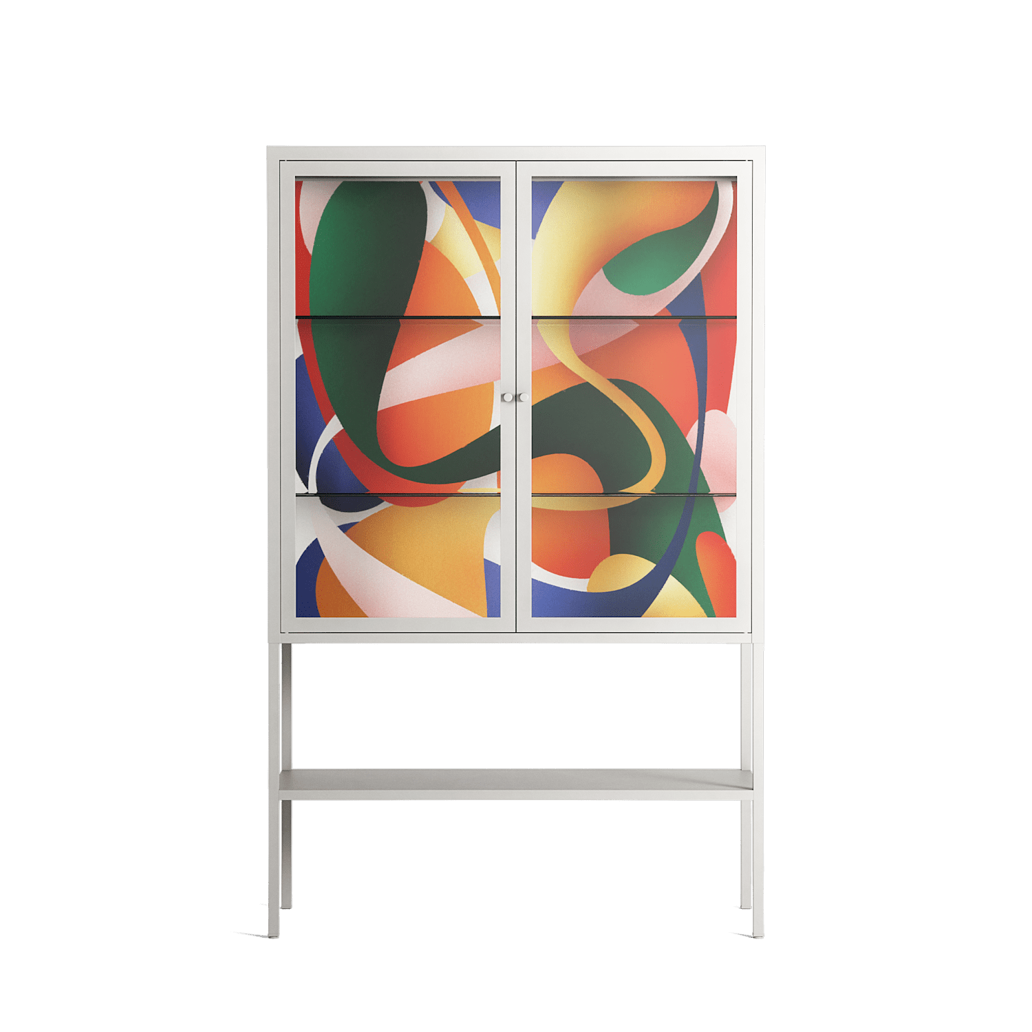 Gloss - Loft Cabinet - Vratislav Pecka - Chalk - Clear glass
