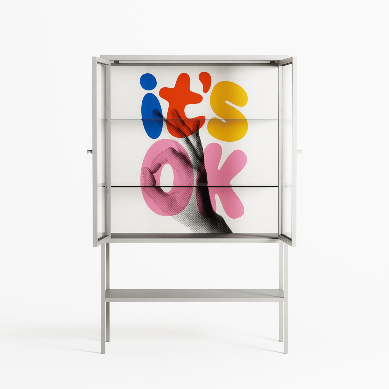 Its Ok - Loft Cabinet - Vratislav Pecka - Chalk - Clear glass