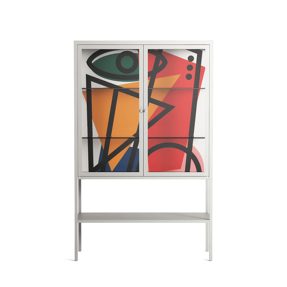 Misplaced - Loft Cabinet - Vratislav Pecka - Chalk - Clear glass