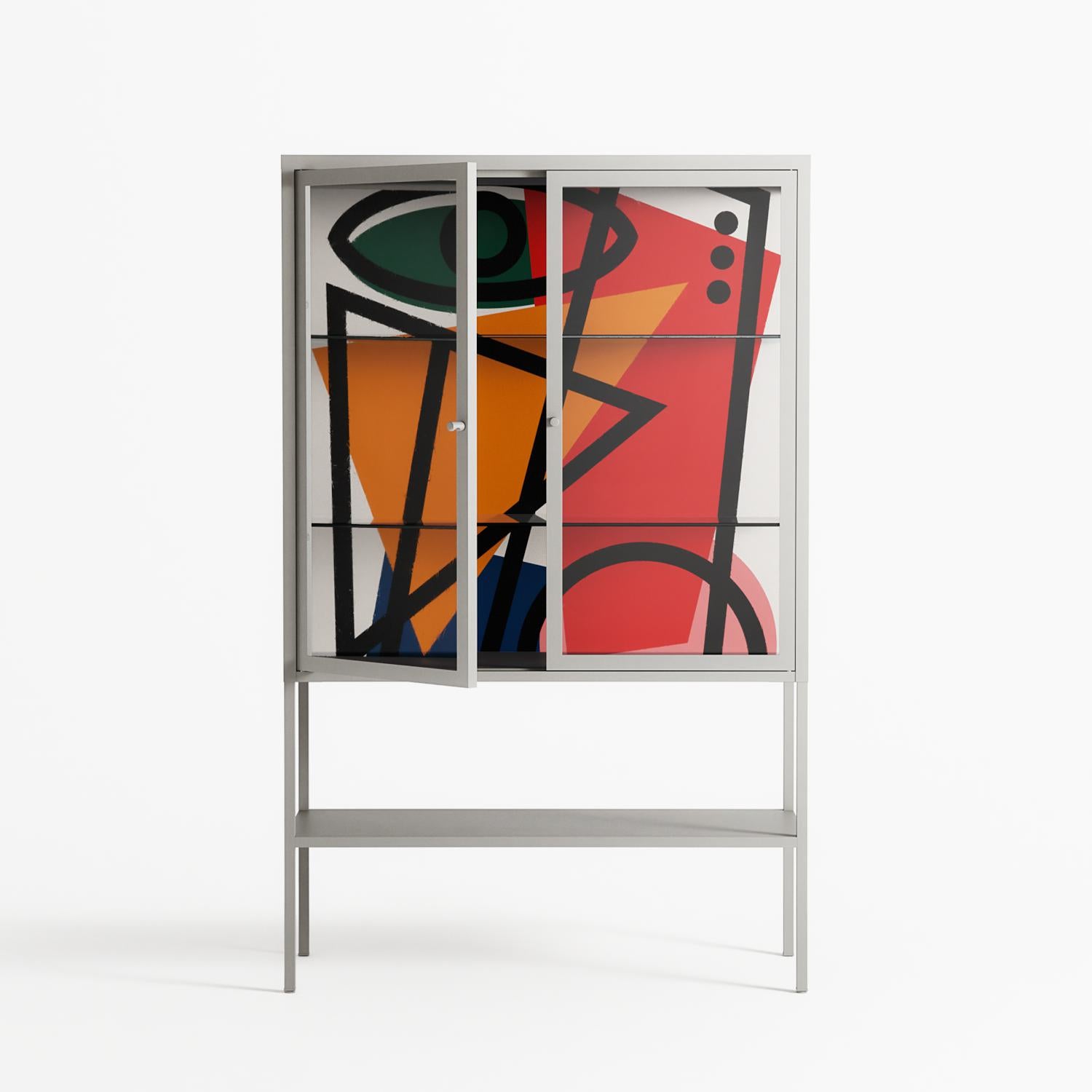 Misplaced - Loft Cabinet - Vratislav Pecka - Chalk - Clear glass