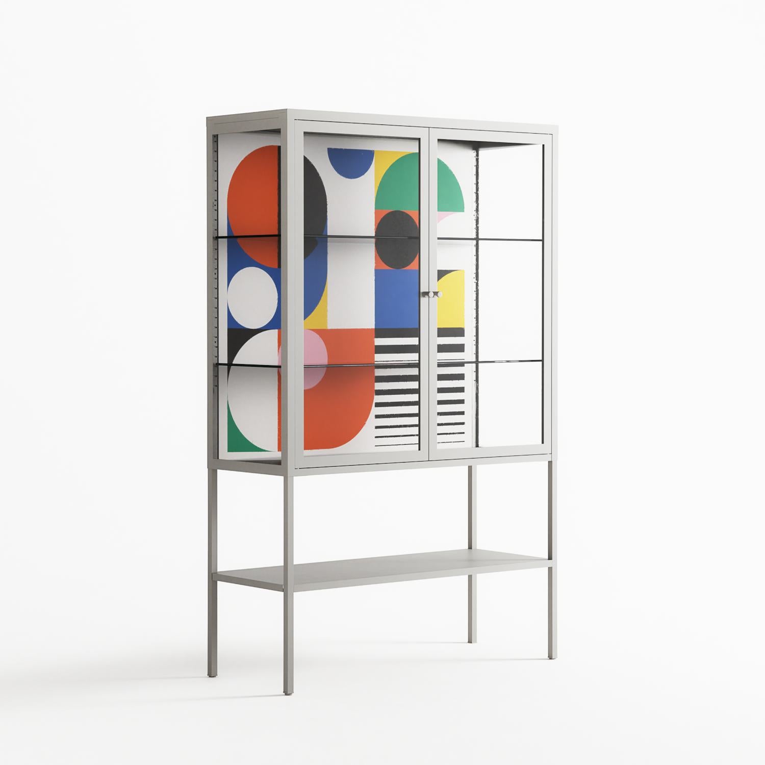 Murano - Loft Cabinet - Vratislav Pecka - Chalk - Clear glass
