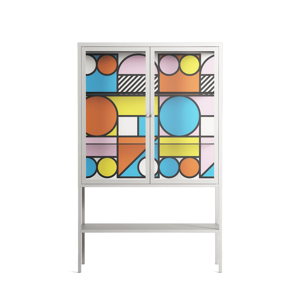 Palette - Loft Cabinet - Vratislav Pecka - Chalk - Clear glass
