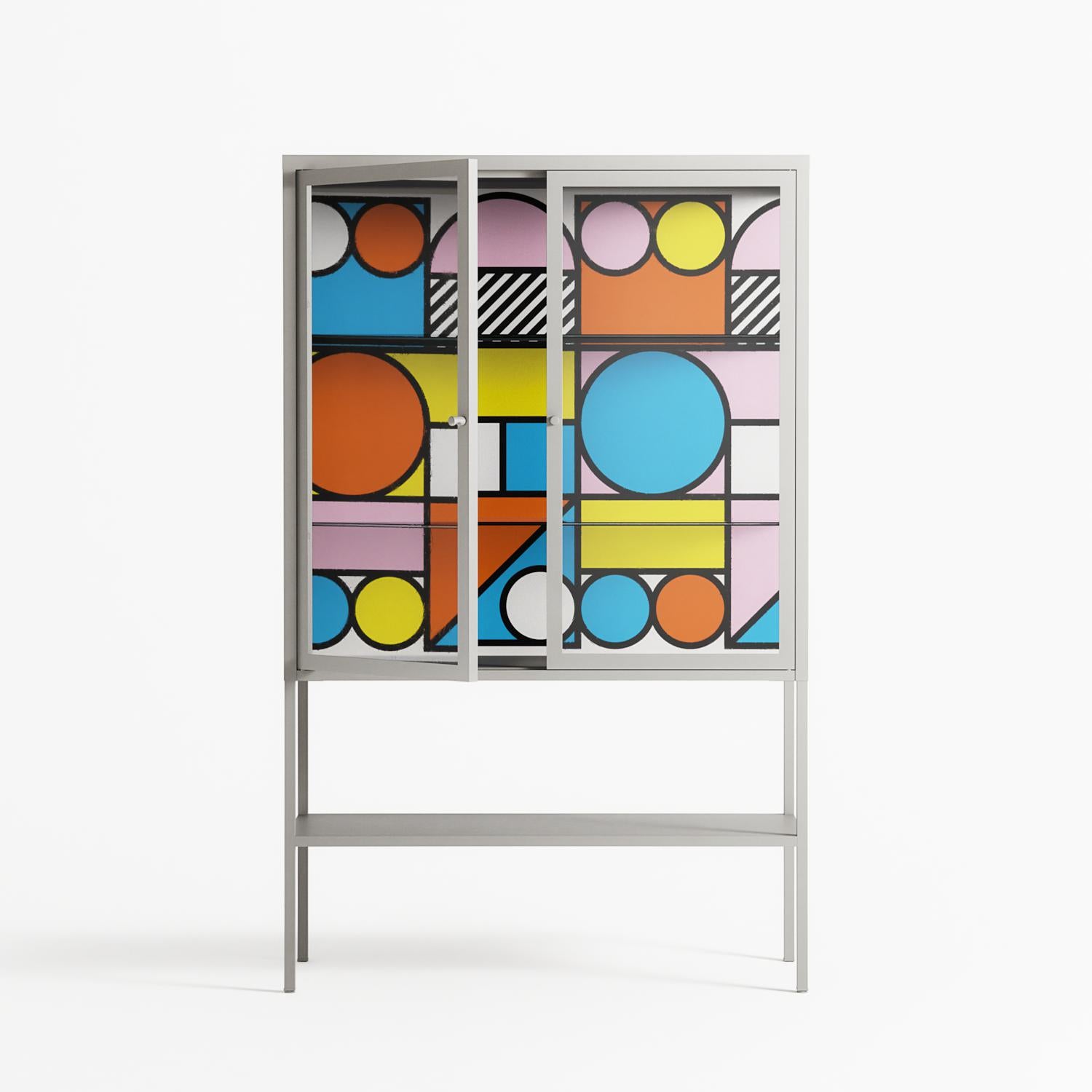 Palette - Loft Cabinet - Vratislav Pecka - Chalk - Clear glass