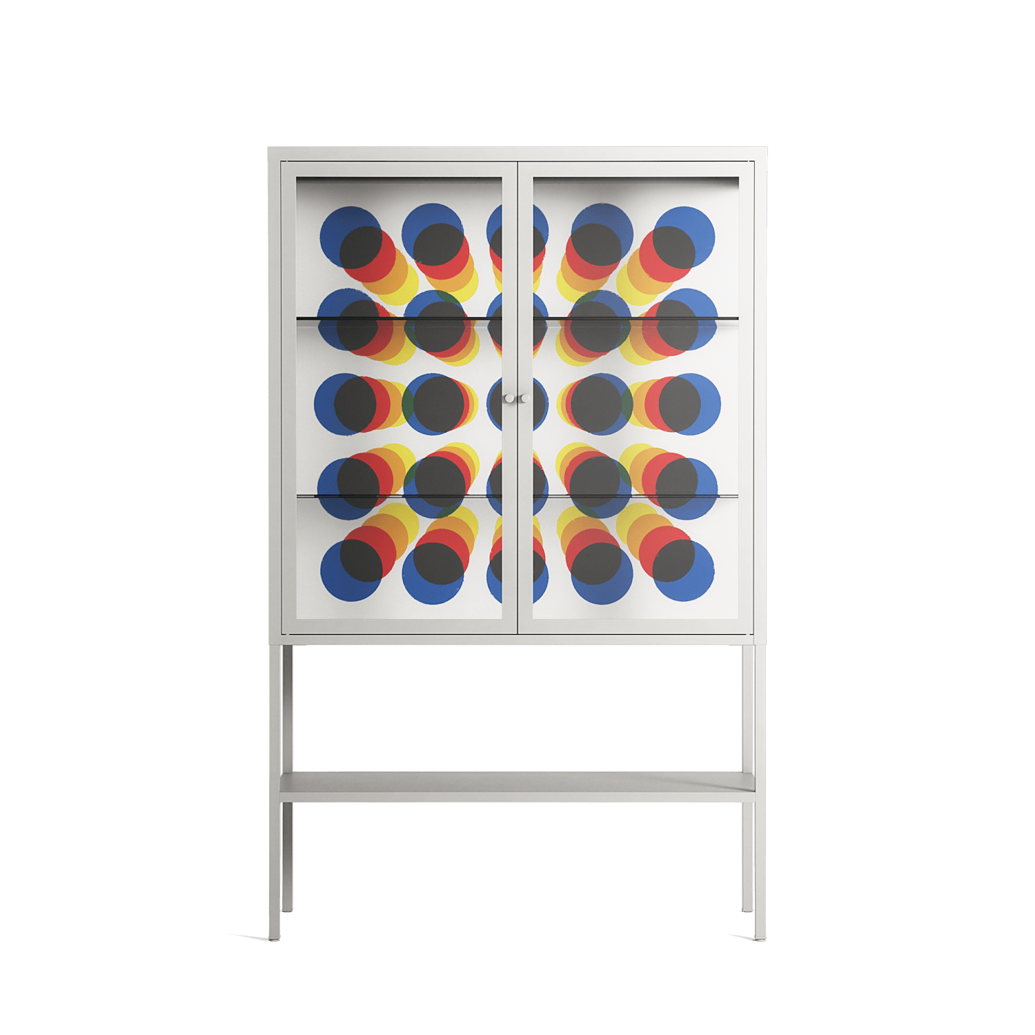 Perspektiva - Loft Cabinet - Vratislav Pecka - Chalk - Clear glass