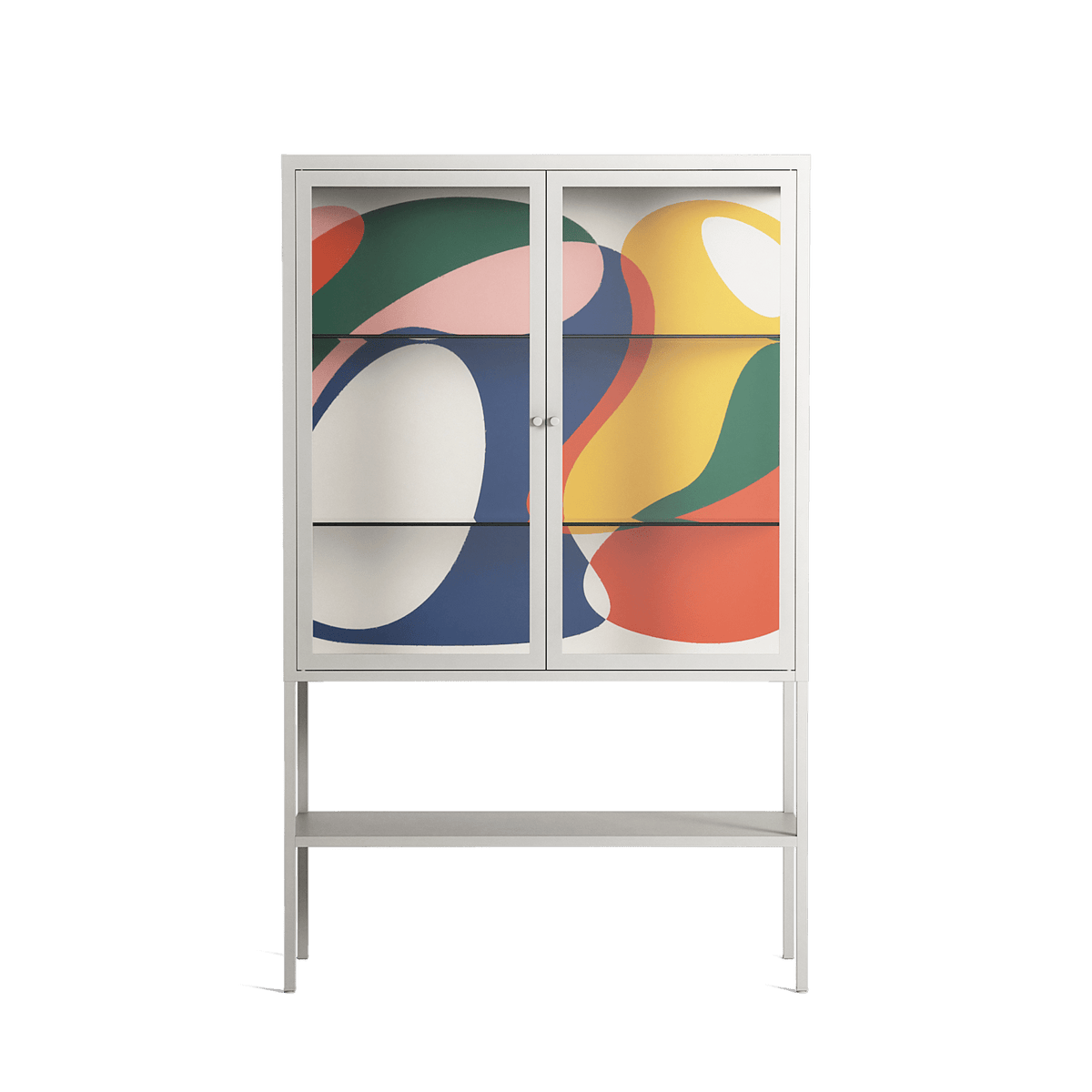 Spilled Paint - Loft Cabinet - Vratislav Pecka - Chalk - Clear glass