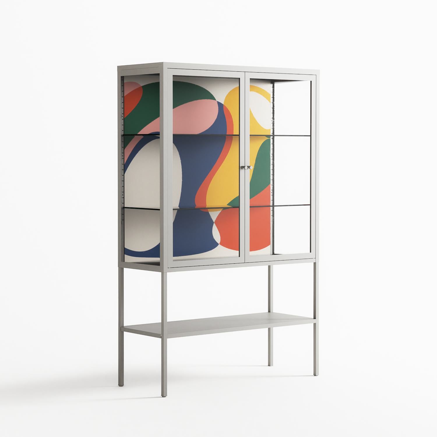 Spilled Paint - Loft Cabinet - Vratislav Pecka - Chalk - Clear glass