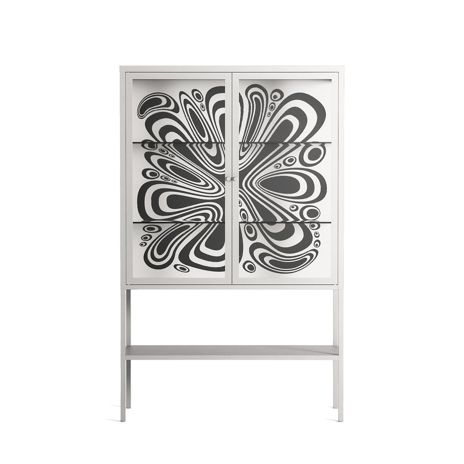 Splash of black - Loft Cabinet - Vratislav Pecka - Chalk - Clear glass